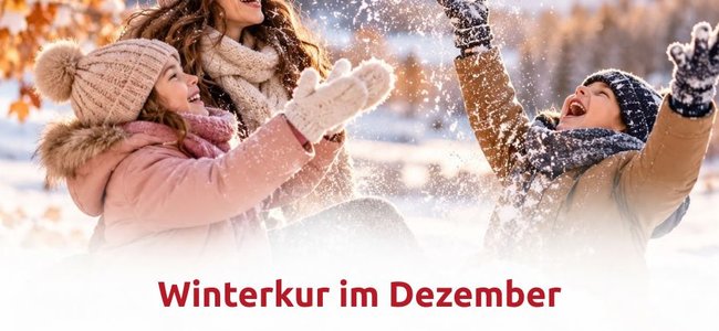 Mutter mit 2 Kindern im Winter auf Gut Holmecke